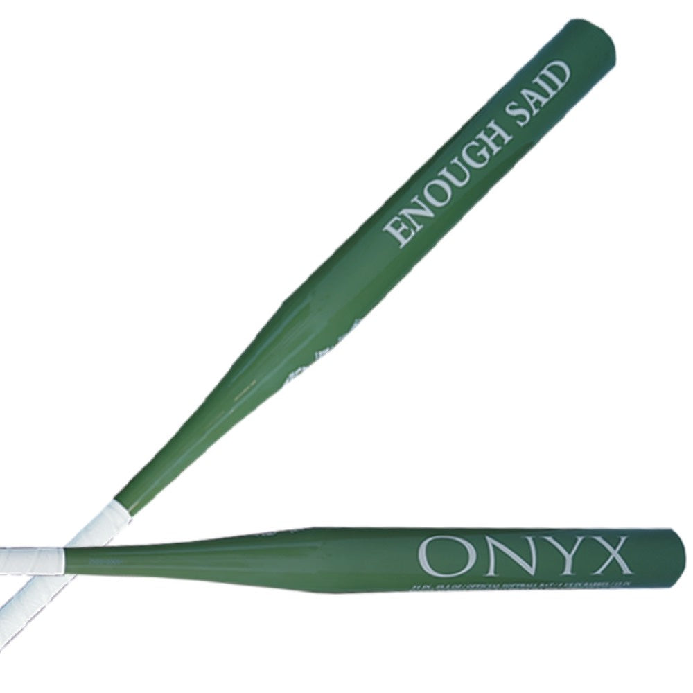 2025 Onyx Enough Said Green 1 Piece Sticky Barrel End Load Senior Softball Slowpitch Bat