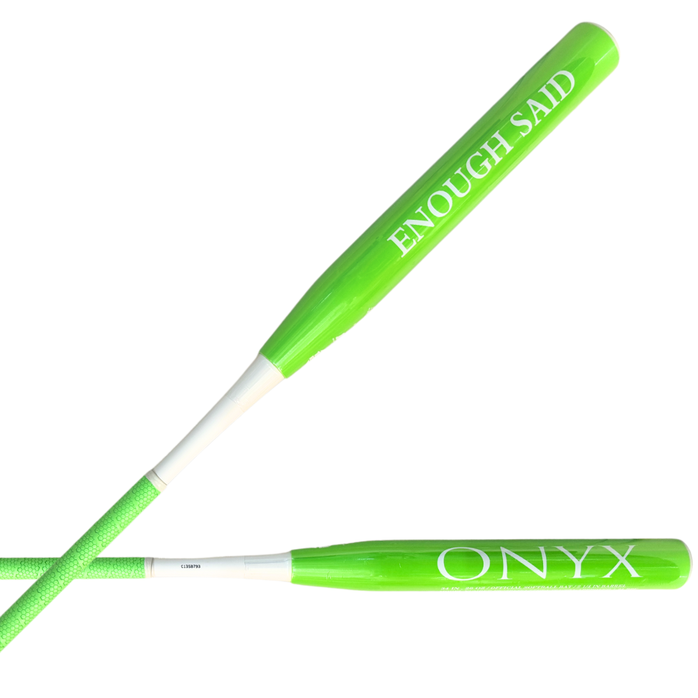 2024 Onyx Enough Said Green White Balanced Senior Softball Slowpitch Bat