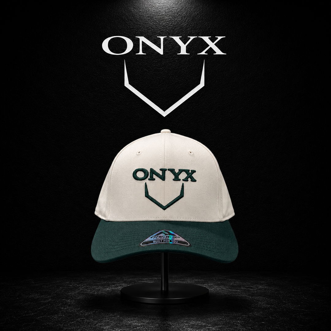 Onyx Snapback Hat - Cream Forest Green Homeplate