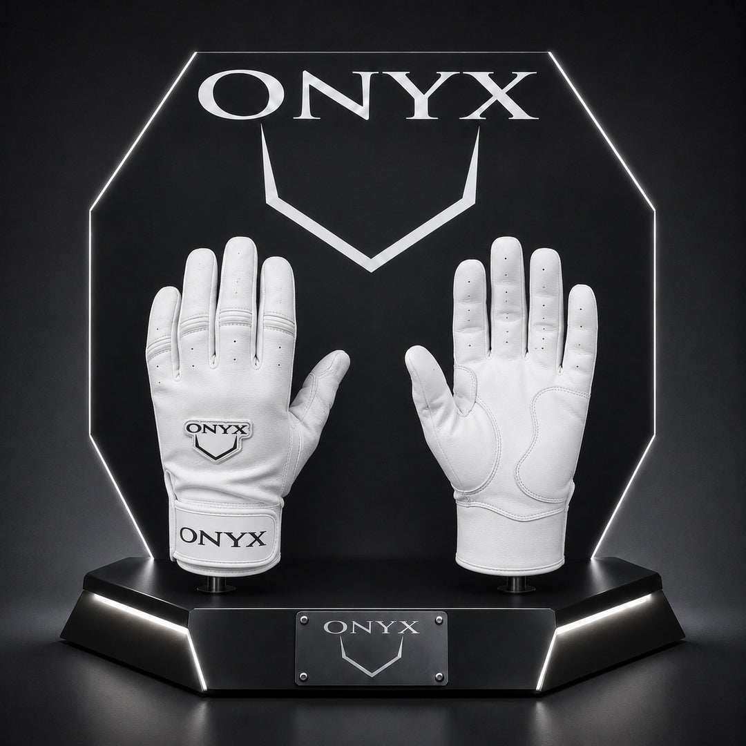 Onyx White Premium Leather Batting Gloves