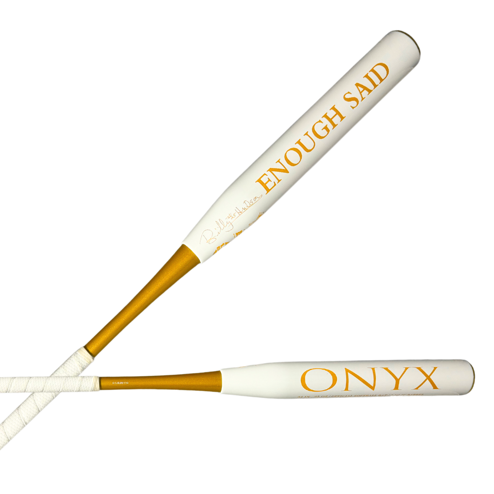 2025 Onyx Enough Said White Gold "Billy Hudson" Signature Model End Load Senior Softball Slowpitch Bat