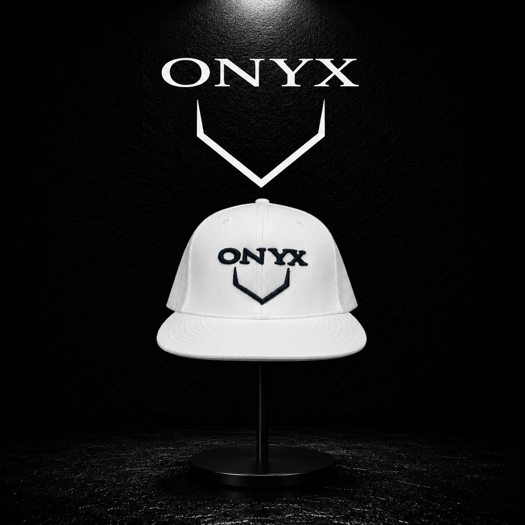Onyx Hat Trucker Mesh - White Black Homeplate