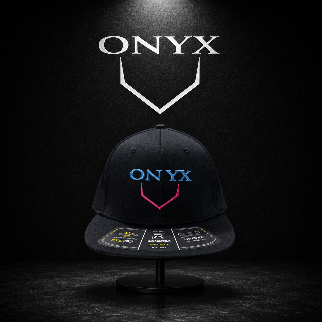 Onyx Hat - Black Pink Electric Cyan Blue Homeplate