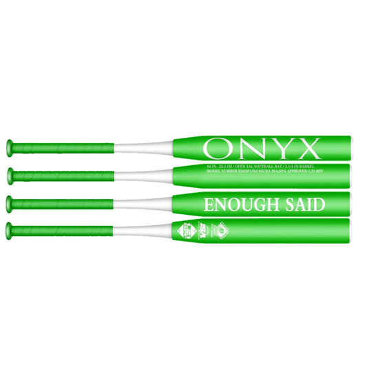 2024 Onyx Enough Said Green White Balanced Senior Softball Slowpitch Bat
