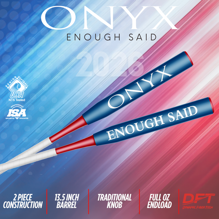 2026 Onyx Enough Said Blue Red White End Load Senior Softball Slowpitch Bat