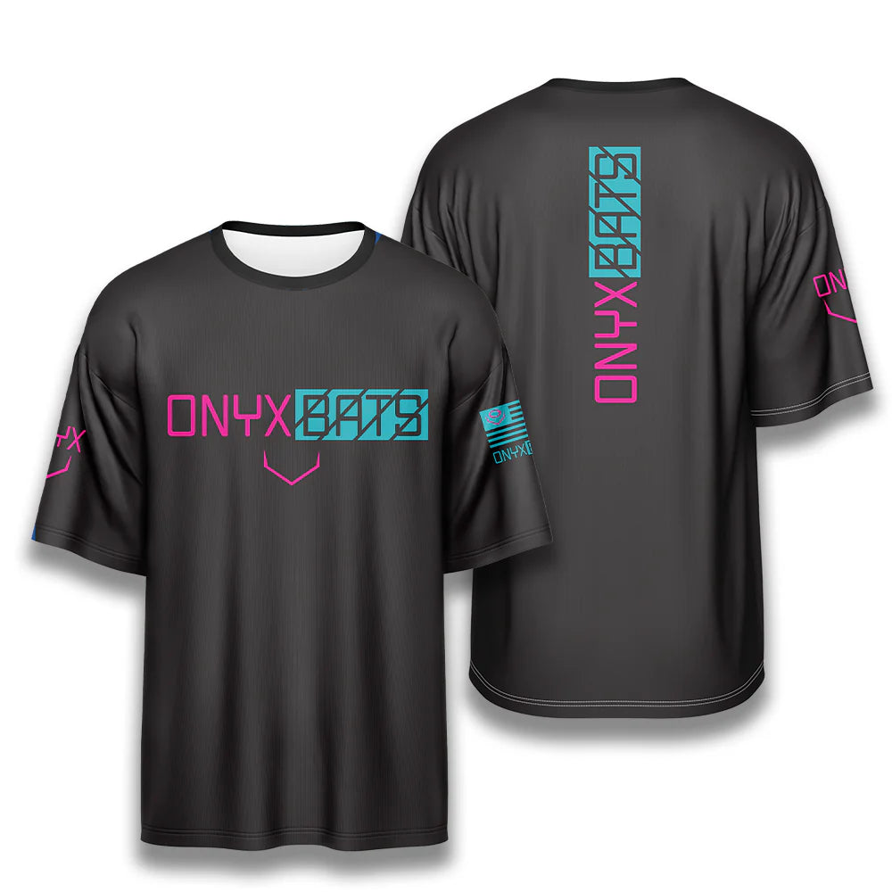 Onyx Men's Jersey - ESD 1545 Cyber Black Pink Blue – Onyx Softball Bats