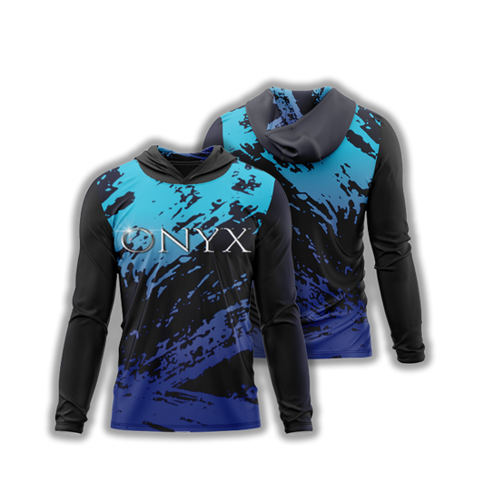 Onyx Electric Blue Paint Splash Fleece Hoodie