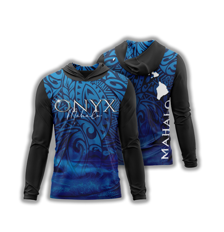 Onyx Kai Mahalo Black Sleves Fleece Hoodie