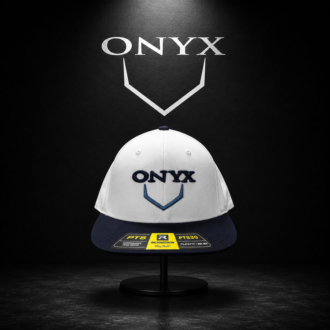 Onyx Hat - White Navy Carolina Homeplate