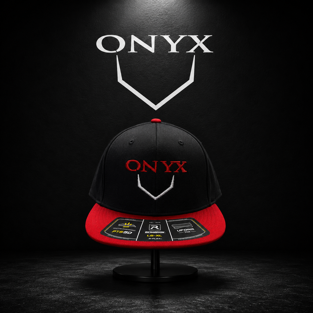 Onyx Hat - Black Red Homeplate