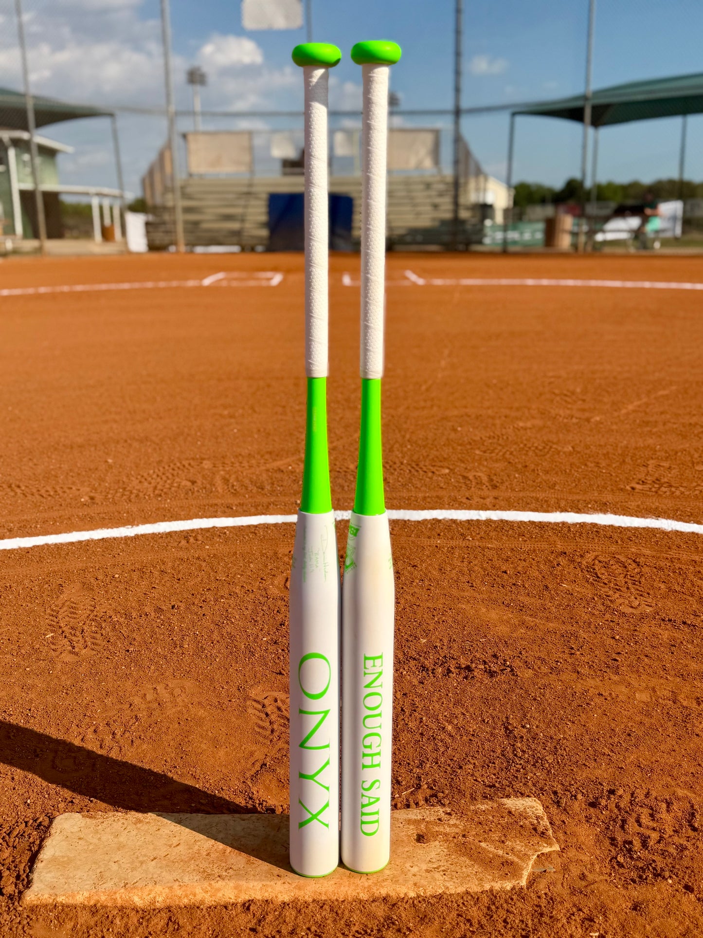 2026 Onyx Enough Said Green White Balanced (Donnie Hudson Signature) Senior Softball Slowpitch Bat