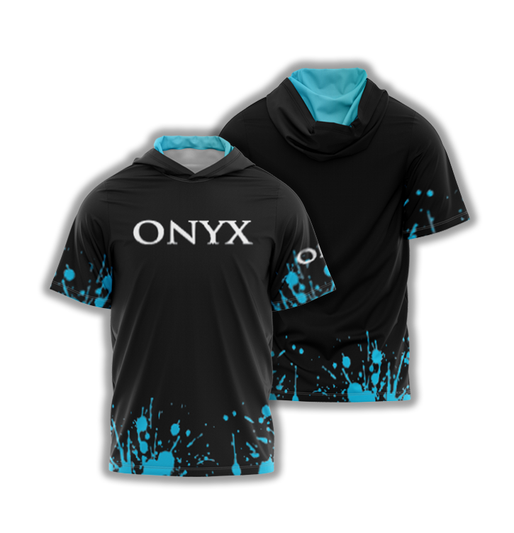 Onyx Mens Jersey  Hoodie – Black Blue Splatter