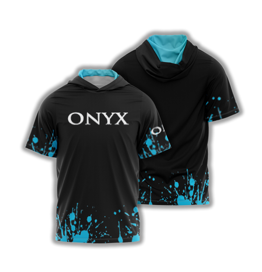 Onyx Mens Jersey  Hoodie – Black Blue Splatter