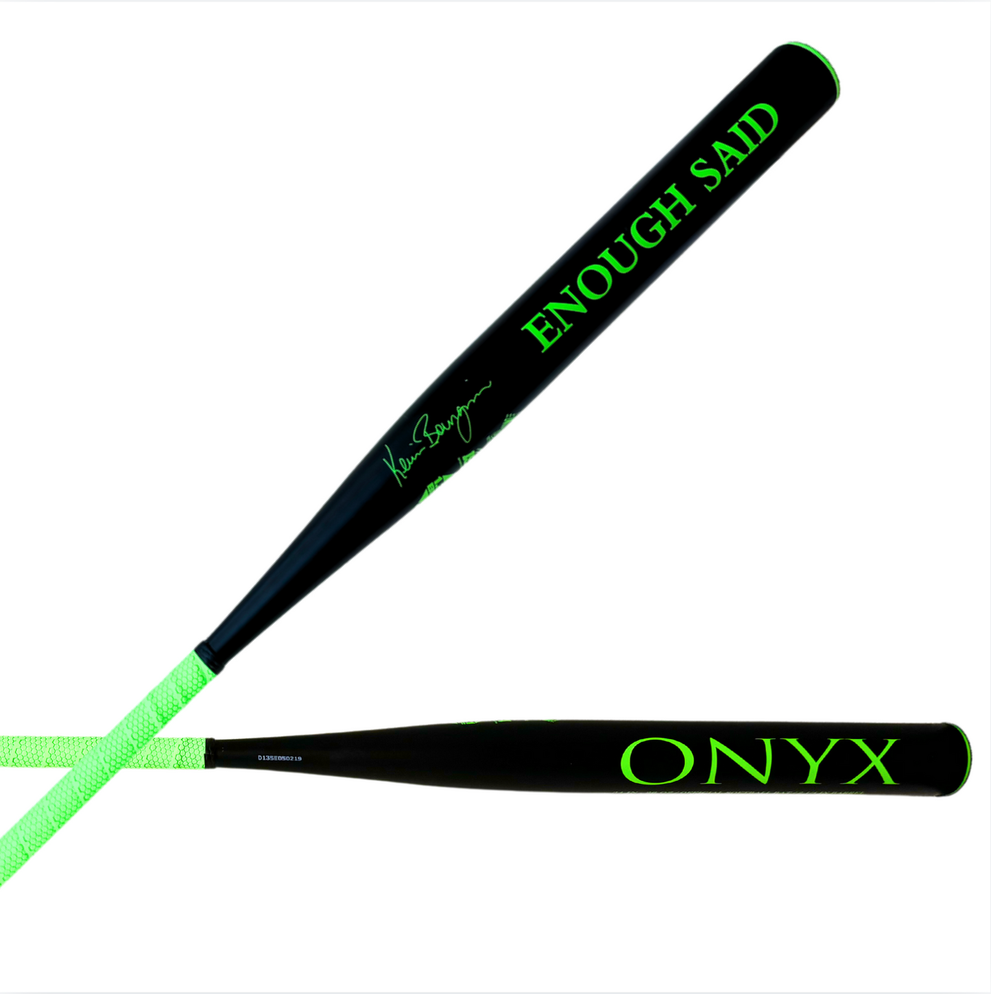 2025 Onyx Enough Said 1 Piece Black Green "Kevin Bourgeois" Signature Model End Load Senior Softball Slowpitch Bat