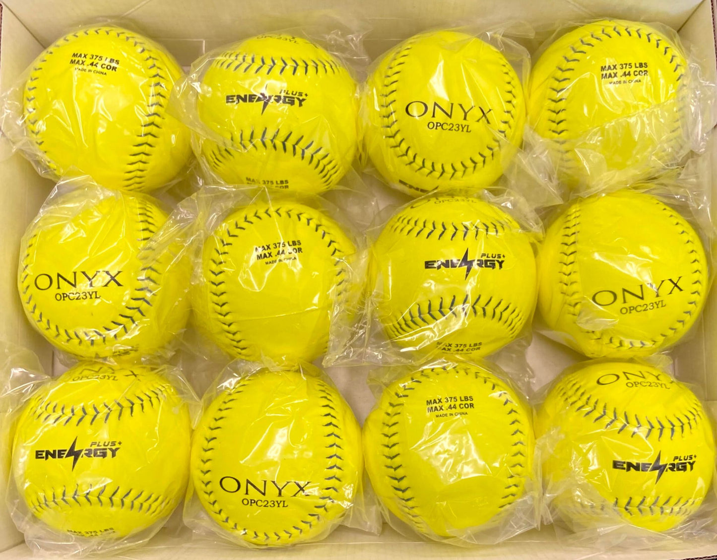 ONYX ENERGY PLUS+ SLOWPITCH Softball 12” 44 cor 375 lb (Dozen)